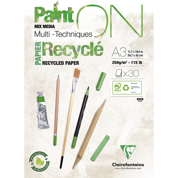 photo-Bloc - Multi techniques - A3 - Papier recyclé - PaintOn - Clairefontaine