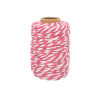 photo - Ficelle - Coton - Rose foncé/Blanc - 25m - Loisirs créatifs - Bijoux - CTOP