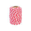 photo - Ficelle - Coton - Rouge/Blanc - 25m - Loisirs créatifs - Bijoux - CTOP