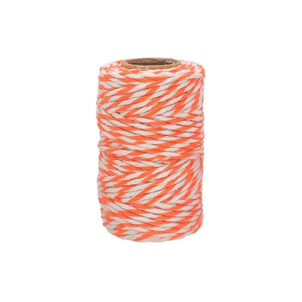 photo - Ficelle - Coton - Orange/Blanc - 25m - Loisirs créatifs - Bijoux - CTOP