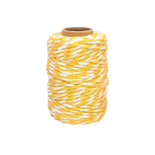 photo - Ficelle - Coton - Jaune/Blanc - 25m - Loisirs créatifs - Bijoux - CTOP