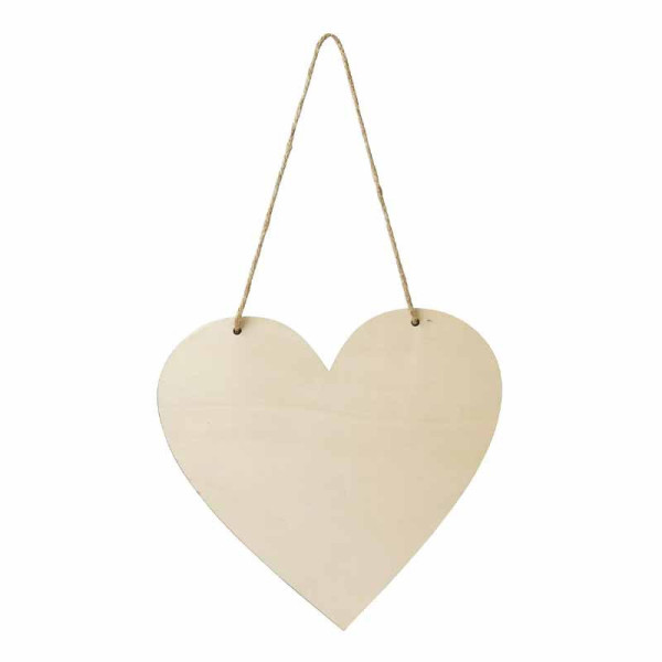 photo - Coeur - A suspendre - Bois - A décorer et personnaliser - 20x 20cm - Loisirs créatifs