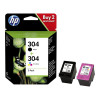 2 cartouches d'imprimante HP 304 noir et couleur