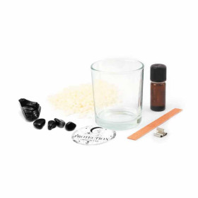 Kit - Fabrique une bougie - Parfum santal - Lithothérapie - Obsidienne - Graine créative