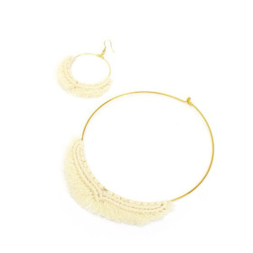 Kit bijoux - A faire soi même - Boucles d'oreilles + collier - Macramé - Graine créative