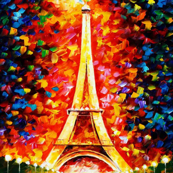 photo - Peinture au numéro - Adulte/Enfant - Modèle Tour Eiffel - 30x40cm - Toile + peinture + pinceaux