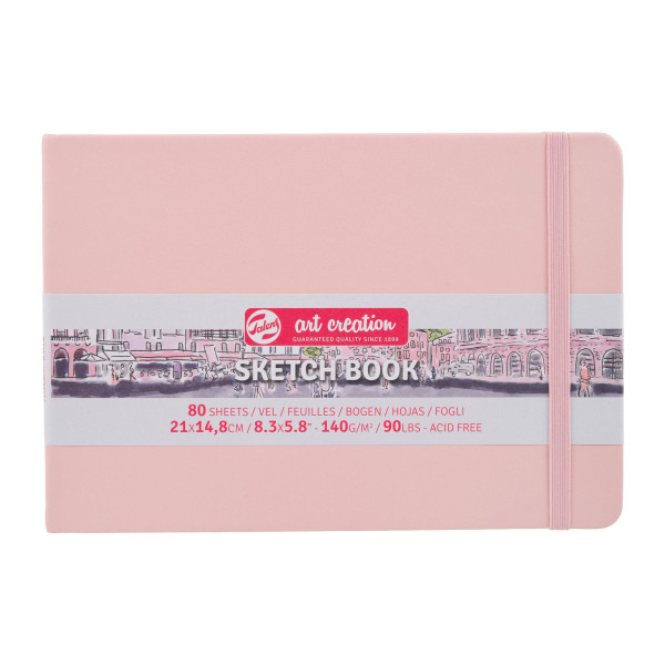 Carnet Croquis - 21 x 14,8cm - 80 feuilles - 140g - rose - Royal Talens