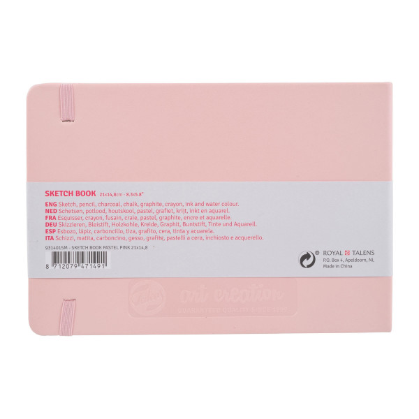 Carnet Croquis - 21 x 14,8cm - 80 feuilles - 140g - rose - Royal Talens