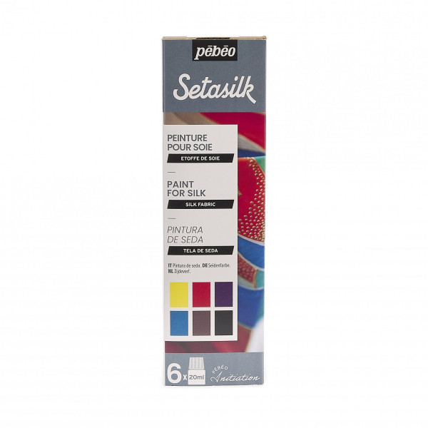 Peinture pour soie - Pébéo - Setasilk - Coffret de 6 flacons de 20ml - Loisirs créatifs
