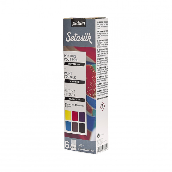 Peinture pour soie - Pébéo - Setasilk - Coffret de 6 flacons de 20ml - Loisirs créatifs
