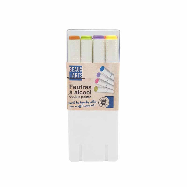 Feutres à alcool - Double pointe - 12 couleurs pastels - Dessin, coloriage - CTOP