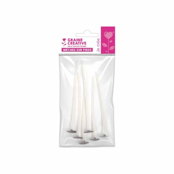 Mèches pour bougies - 15 cm - Prêtes à l'emploi - 6 pièces - DIY Bougie