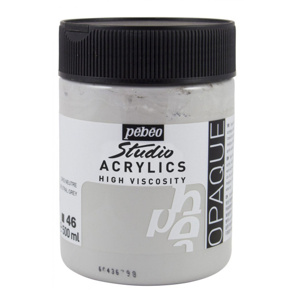 photo - Peinture acrylique - Gris neutre - 46 - Pébéo Studio - Pot de 500ml