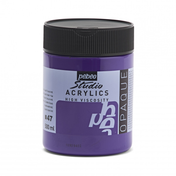 photo - Peinture acrylique - Violet Cobalt foncé - 47 - Pébéo Studio - Pot de 500ml