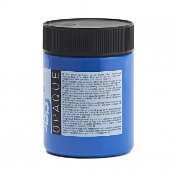 Peinture acrylique - Cyan primaire - 49 - Pébéo Studio - Pot de 500ml