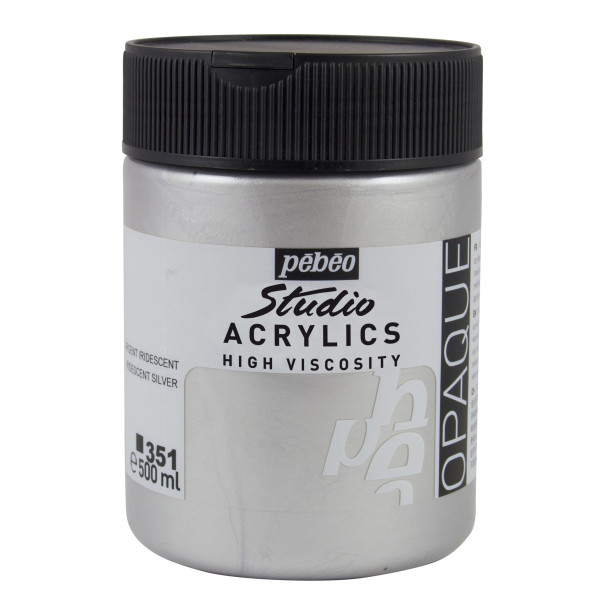 photo - Peinture acrylique - Argent - 351 - Pébéo Studio - Pot de 500ml
