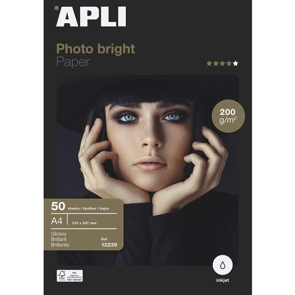 photo-Papier photo - Brillant - Photobright - A4 200 g 50 feuilles - Apli