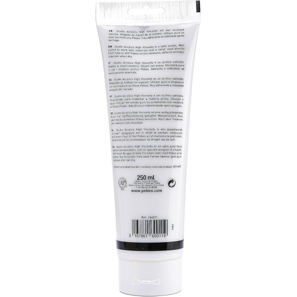Peinture acrylique - Blanc de titane - 11 - Pébéo Studio - Tube de 250 ml