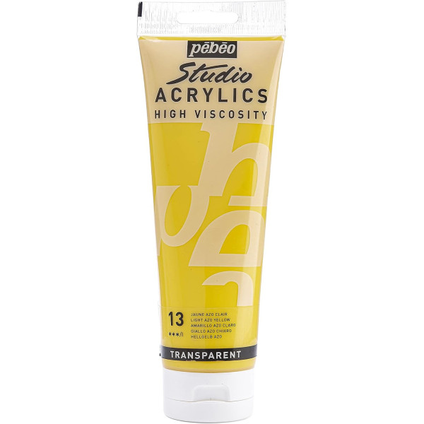 photo - Peinture acrylique - Jaune azo clair - 13 - Pébéo Studio - Tube de 250 ml