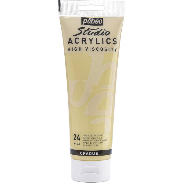 photo - Peinture acrylique - Jaune de Naples - 24 - Pébéo Studio - Tube de 250 ml
