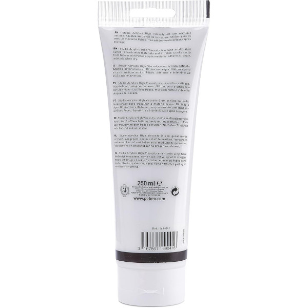 Peinture acrylique - Blanc vif - 41 - Pébéo Studio - Tube de 250 ml