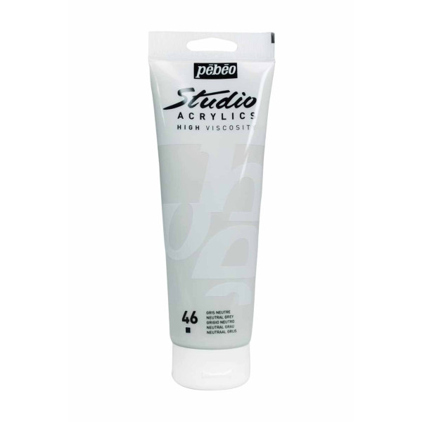 photo - Peinture acrylique - Gris neutre - 46 - Pébéo Studio - Tube de 250 ml