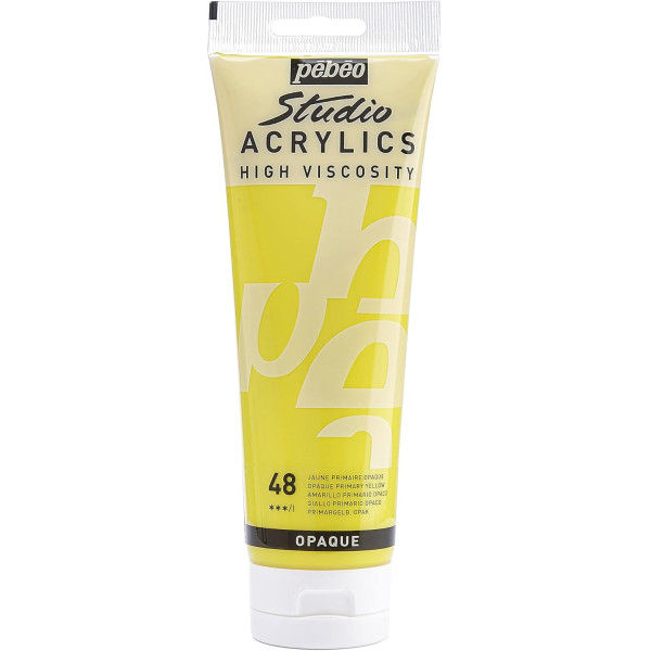 photo - Peinture acrylique - Jaune primaire - 48 - Pébéo Studio - Tube de 250 ml