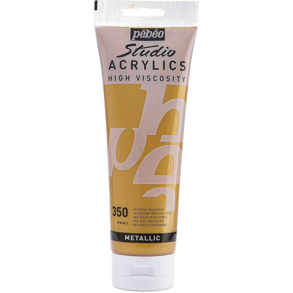 photo - Peinture acrylique - Or riche - 350 - Pébéo Studio - Tube de 250 ml