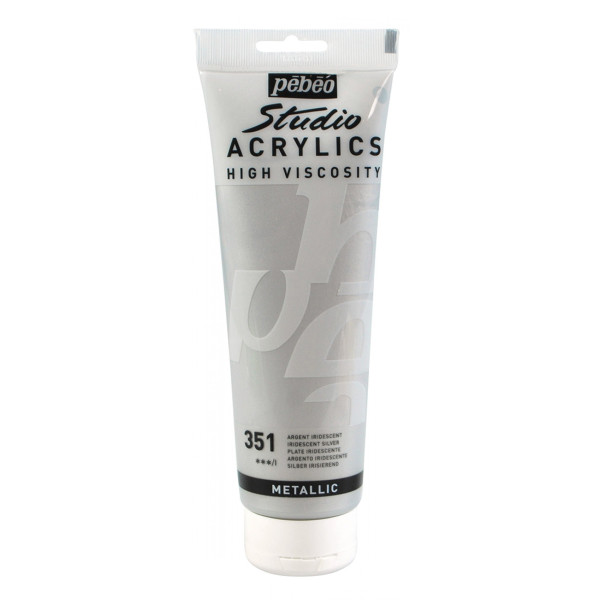 photo - Peinture acrylique - Argent - 351 - Pébéo Studio - Tube de 250 ml