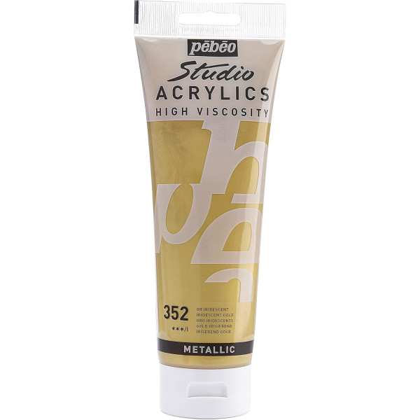 photo - Peinture acrylique - Or - 352 - Pébéo Studio - Tube de 250 ml