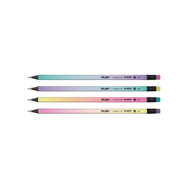 Crayon graphite HB avec embout gomme coloris pastel Milan