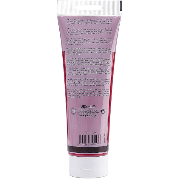 Peinture acrylique - Carmin naphtol - 18 - Pébéo Studio - Tube de 250 ml