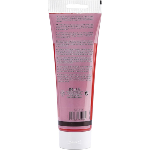 Peinture acrylique - Ecarlate quinacridone - 20 - Pébéo Studio - Tube de 250 ml