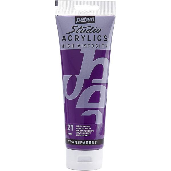 photo - Peinture acrylique - Violet d'orient - 21 - Pébéo Studio - Tube de 250 ml