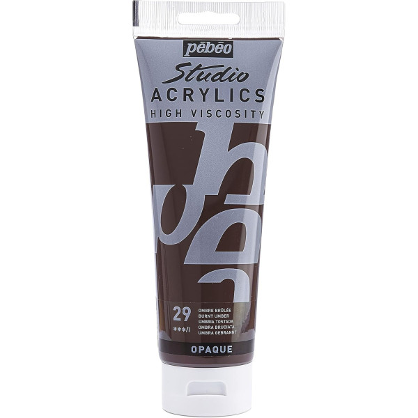 photo - Peinture acrylique - Ombre brûlée - 29 - Pébéo Studio - Tube de 250 ml