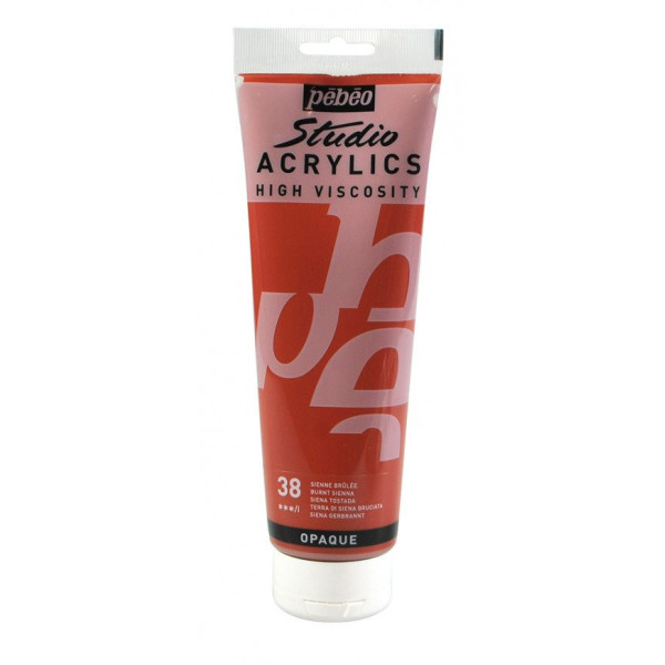 photo - Peinture acrylique - Sienne brûlée - 38 - Pébéo Studio - Tube de 250 ml