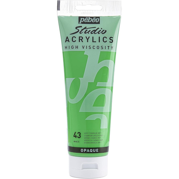 photo - Peinture acrylique - Vert cadmium - 43 - Pébéo Studio - Tube de 250 ml