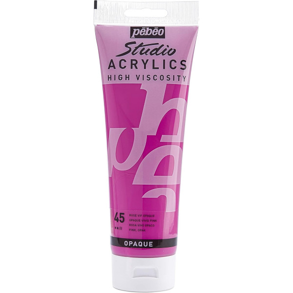 photo - Peinture acrylique - Rose vif - 45 - Pébéo Studio - Tube de 250 ml
