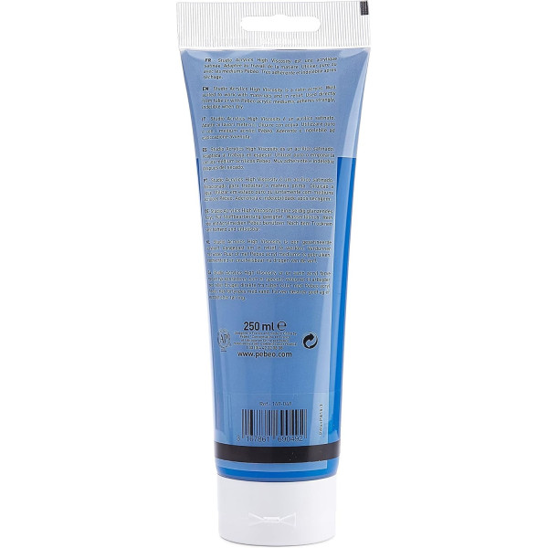 Peinture acrylique - Cyan primaire - 49 - Pébéo Studio - Tube de 250 ml