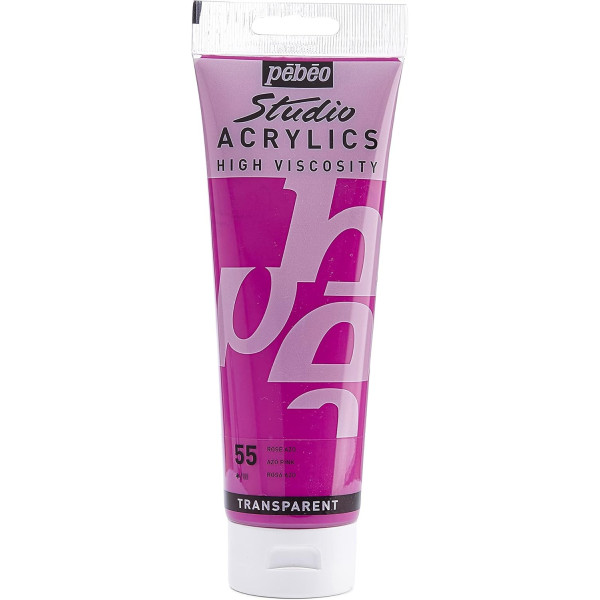 photo - Peinture acrylique - Rose azo - 55 - Pébéo Studio - Tube de 250 ml