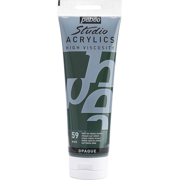 photo - Peinture acrylique - Vert de Vessie - 59 - Pébéo Studio - Tube de 250 ml