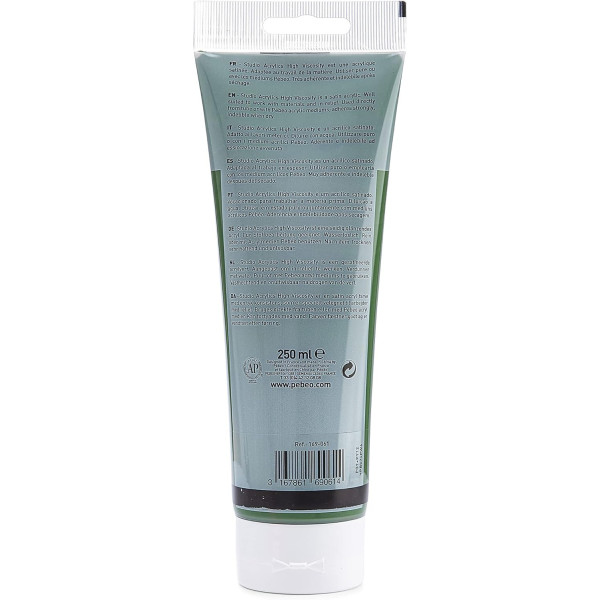 Peinture acrylique - Terre verte - 61 - Pébéo Studio - Tube de 250 ml