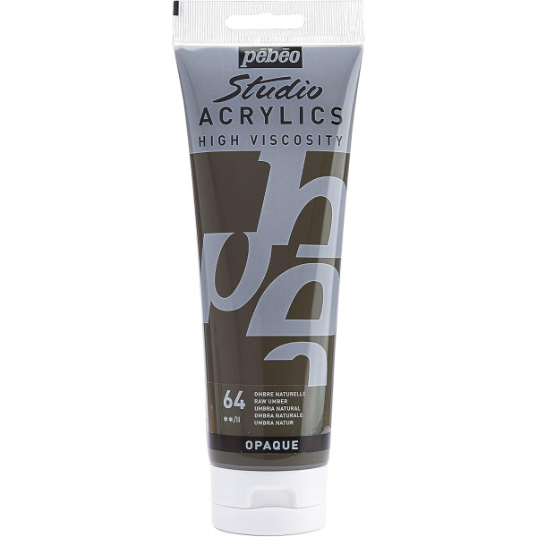photo - Peinture acrylique - Ombre naturelle - 64 - Pébéo Studio - Tube de 250 ml