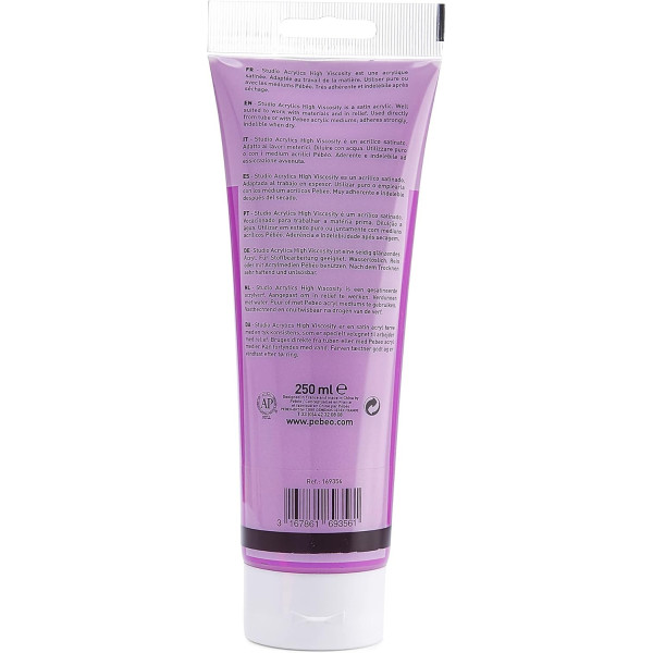 Peinture acrylique - Violet bleu iridescent - 356 - Pébéo Studio - Tube de 250 ml