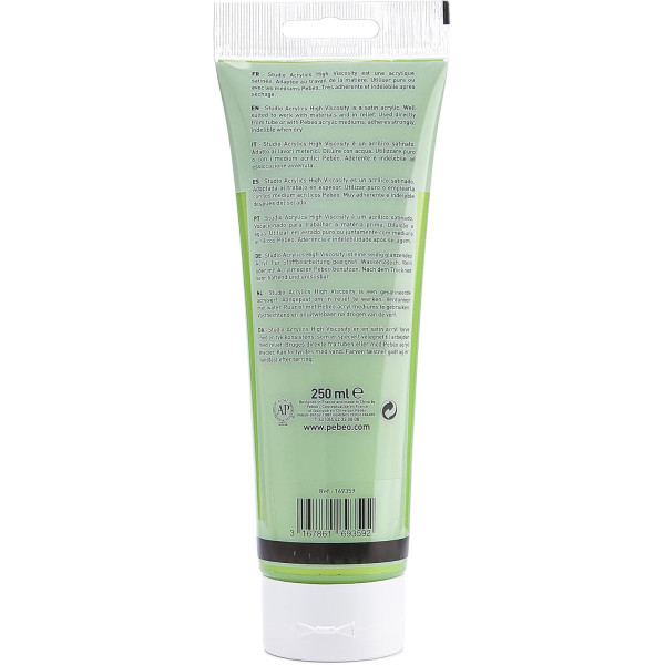 Peinture acrylique - Vert jaune iridescent - 359 - Pébéo Studio - Tube de 250 ml