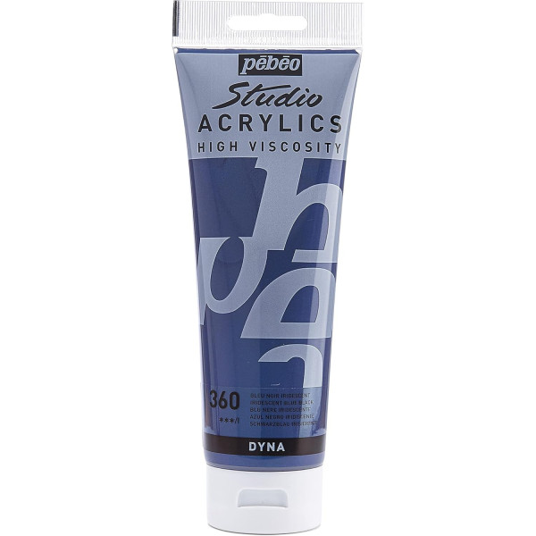 photo - Peinture acrylique - Bleu noir iridescent - 360 - Pébéo Studio - Tube de 250 ml