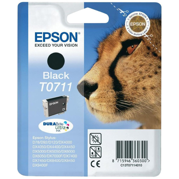 Epson T0711 Noir cartouche d'encre modèle guépard