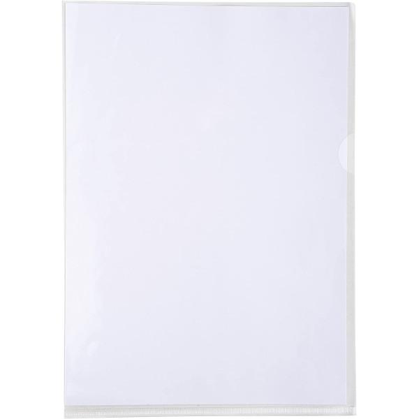 Boîte de 100 pochettes coins A4 lisse transparente plastique Exacompta