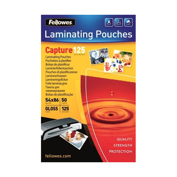 Pochettes de plastification - 54x86mm - A6 - 125 microns - 100 pochettes - Fellowes