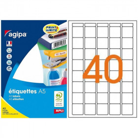 640 Étiquettes 24X24Mm 40 Étiquettes Par Planches A5 Agipa 114019 | Artmania